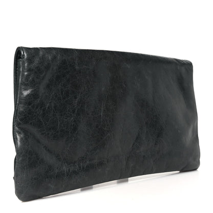 Balenciaga Agneau Giant 21 Gold Hardware Envelope Clutch  Anthracite 3 of 10