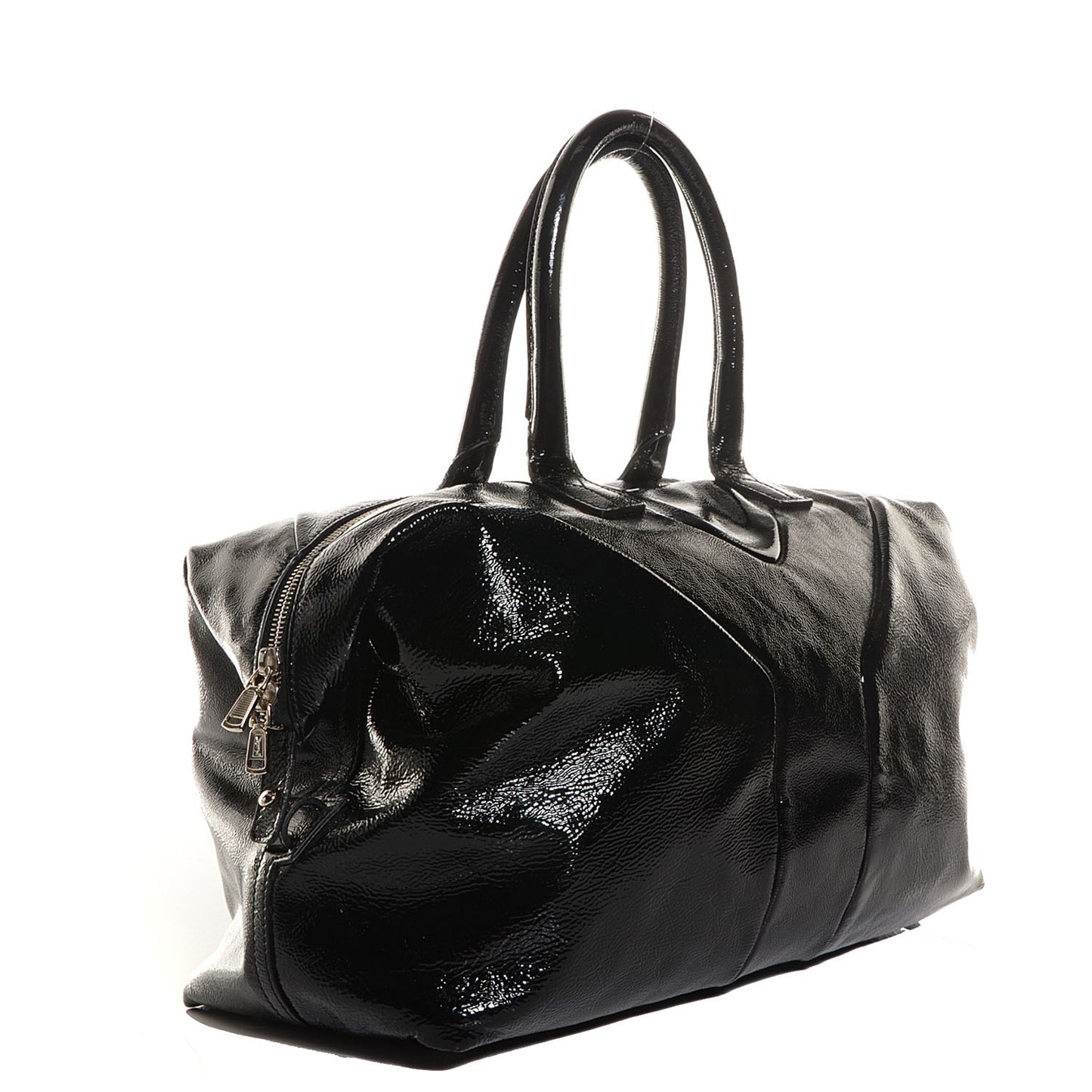 Textured Patent Easy Y Medium Sac Black