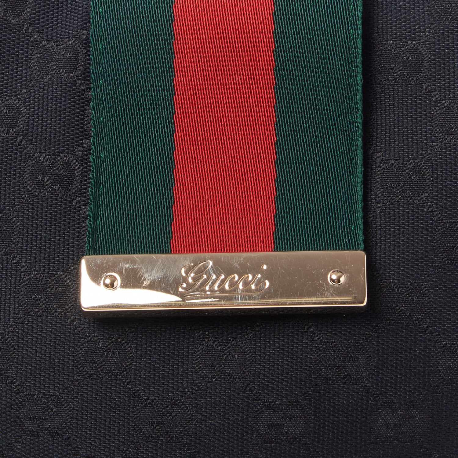 Gucci Monogram New Ladies Web Tote Black 7 of 8