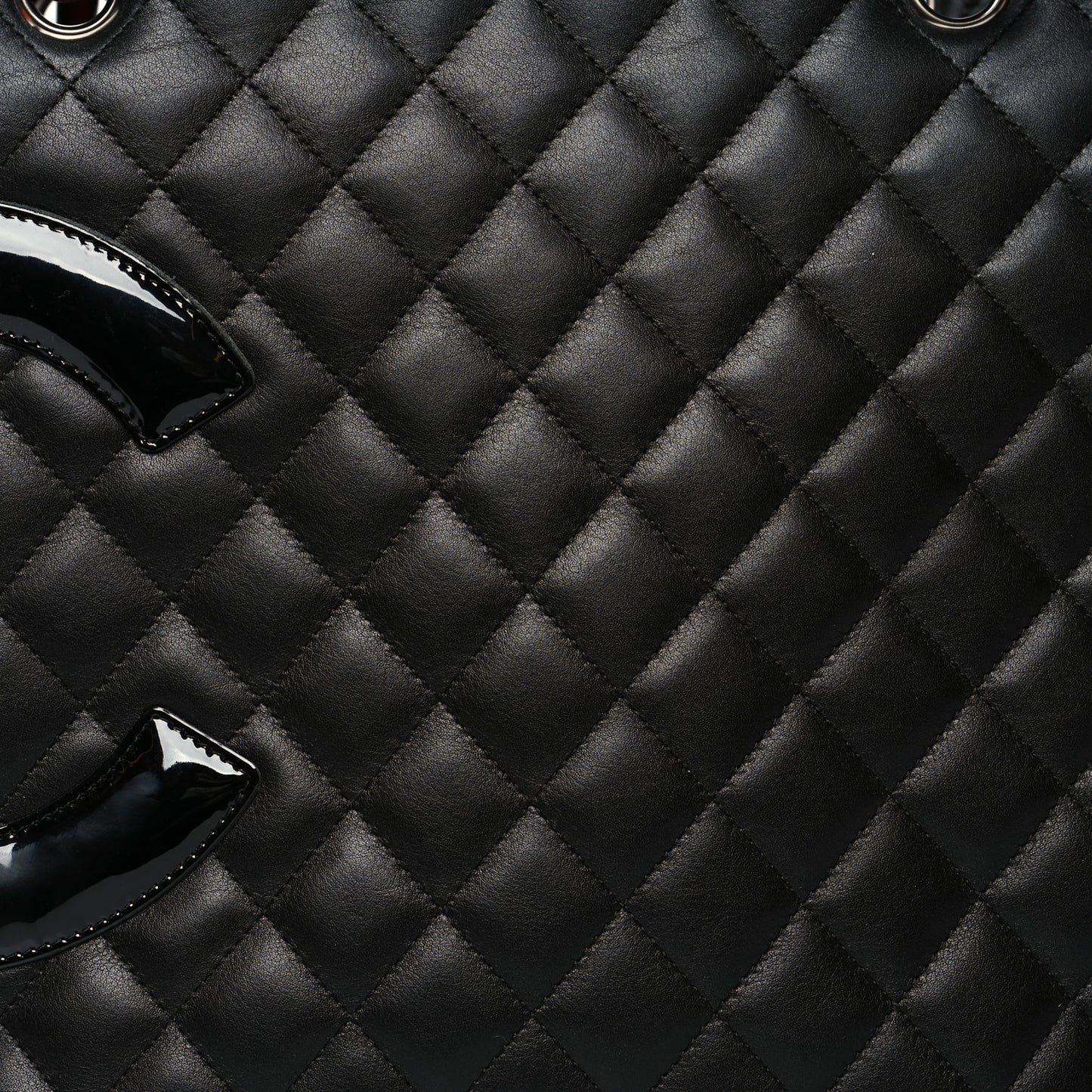 Calfskin Quilted Large Cambon Tote Black