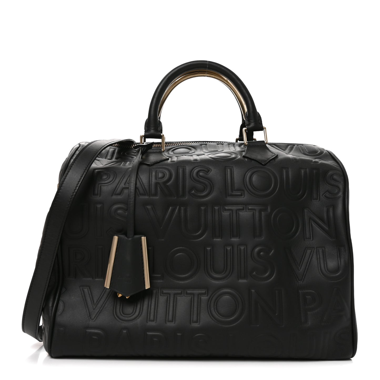 Calfskin Embossed Speedy Cube 30 Black