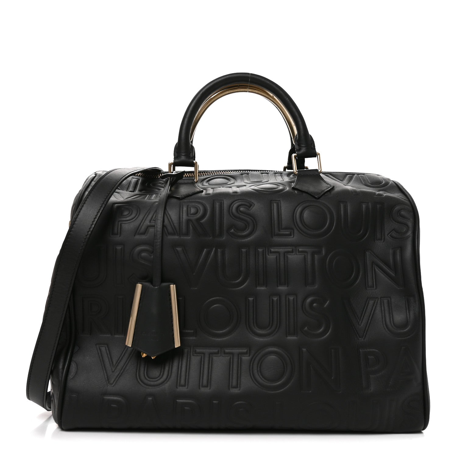 Louis Vuitton Calfskin Embossed Speedy Cube 30 Black 1 of 9