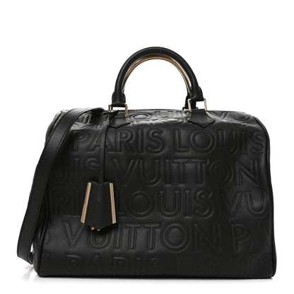 Louis Vuitton Calfskin Embossed Speedy Cube 30 Black 1 of 9