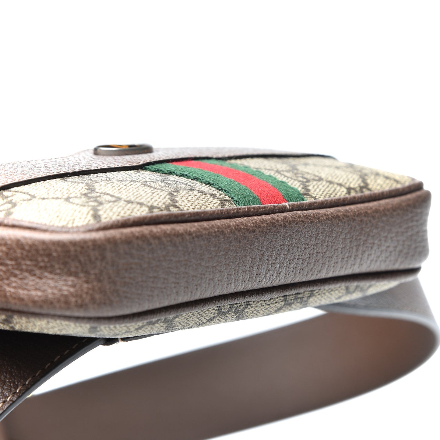 GG Supreme Monogram Web Small Ophidia Belt Bag 85 34 Dark Brown