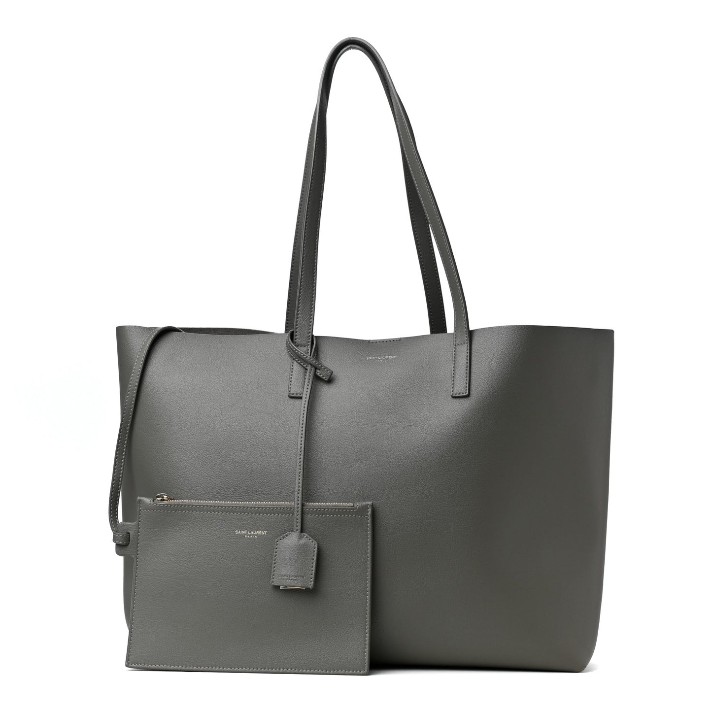 Calfskin Large Shopping Tote Dark Grey