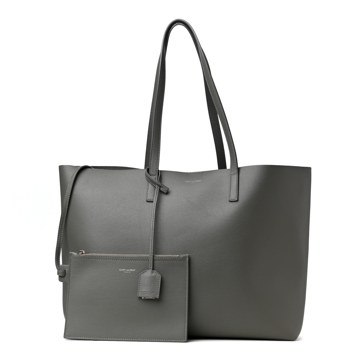 Saint Laurent Calfskin Large Shopping Tote Dark Grey 1 of 6
