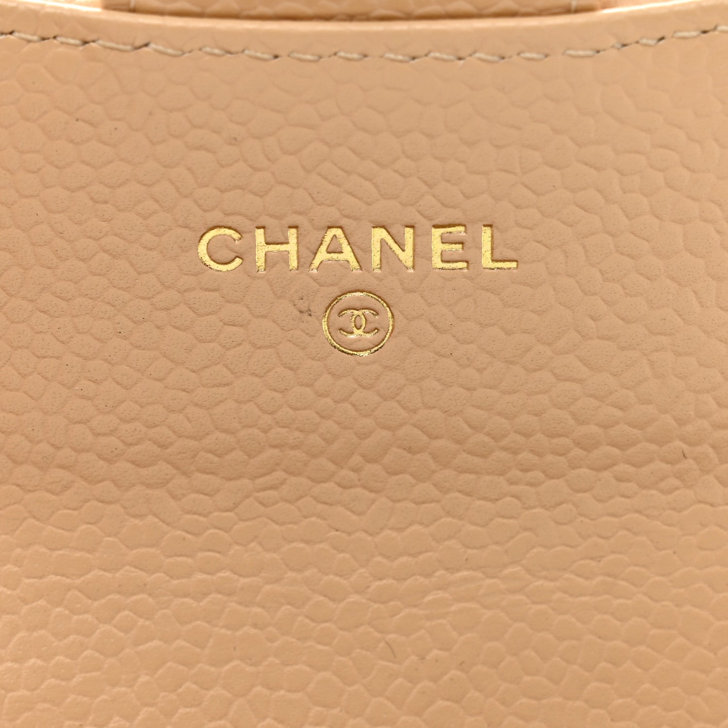 Chanel Caviar Quilted Flap Card Holder Wallet Beige 7 of 9