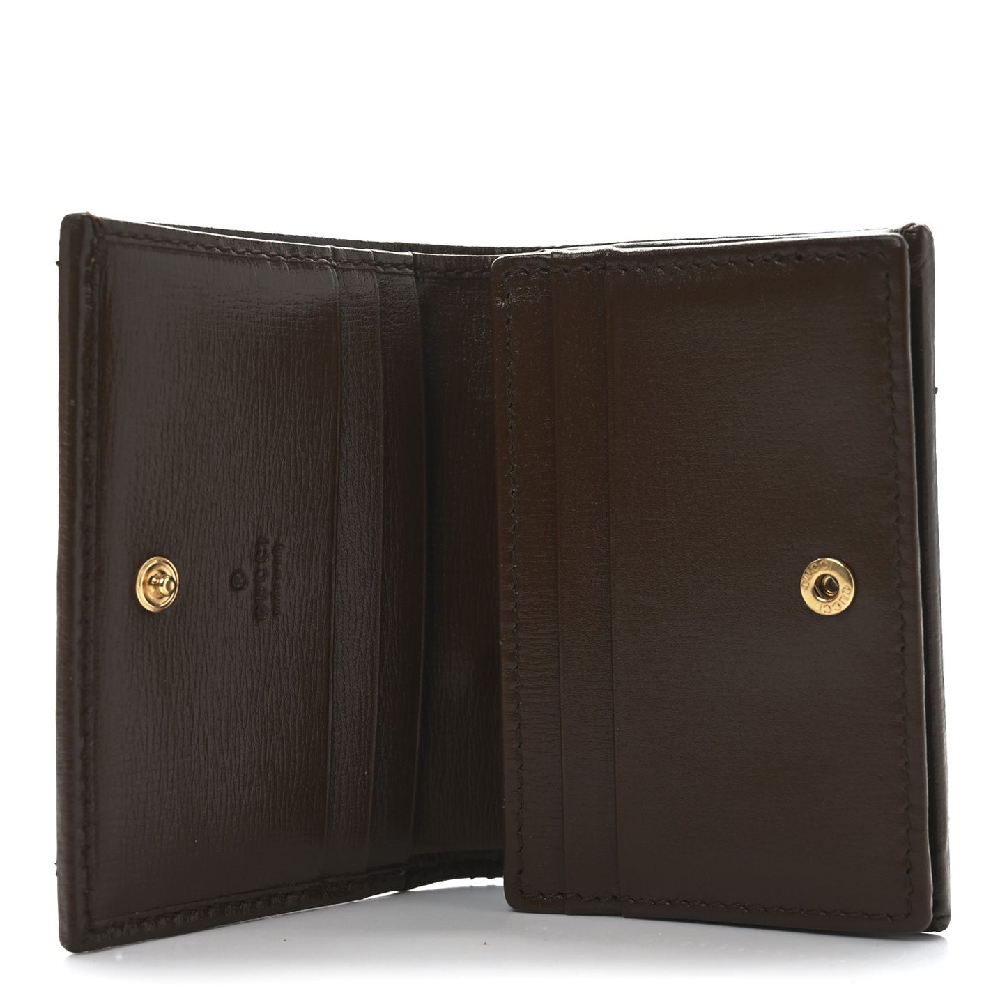 GG Supreme Monogram Horsebit 1955 Card Case Wallet Beige Ebony Brown Sugar