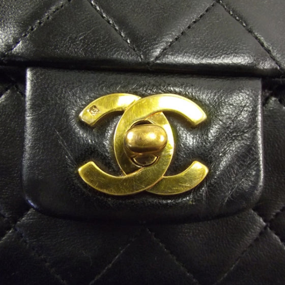 Lambskin Quilted Flap Black
