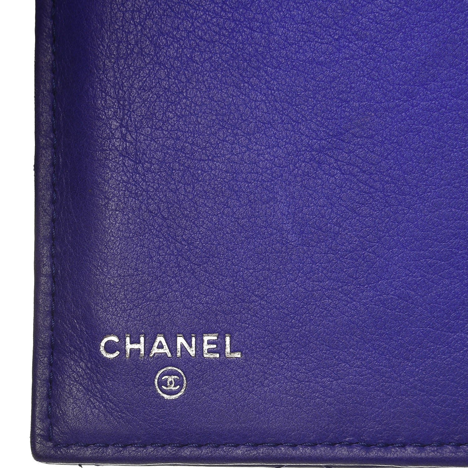 Chanel Calfskin Stitched Fancy CC Long Double Wallet Blue 11 of 12
