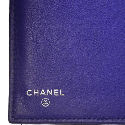 Chanel Calfskin Stitched Fancy CC Long Double Wallet Blue 11 of 12