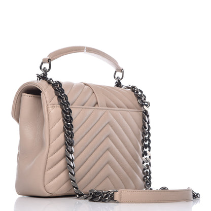Saint Laurent Sheepskin Matelasse Chevron Monogram Medium College Bag Fard 3 of 9