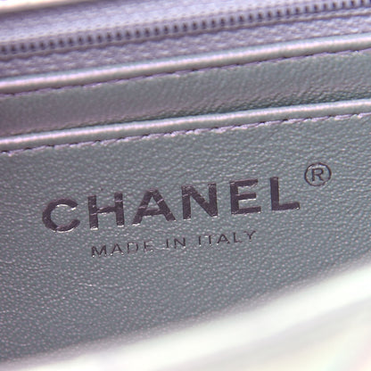 Chanel Iridescent Calfskin Quilted Mini Rectangular Flap Light Blue 6 of 11