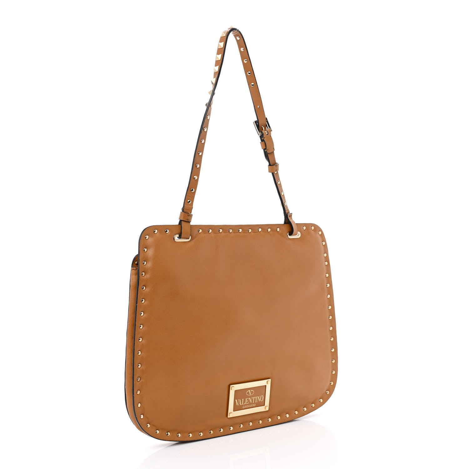 Valentino Garavani Vitello Rockstud Shoulder Satchel Light Cuir 3 of 11