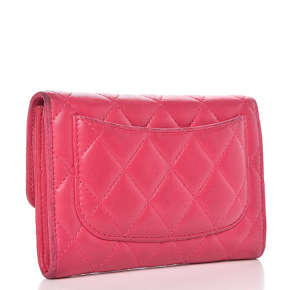 Chanel Lambskin Quilted Small Flap Wallet Pink 3 of 12