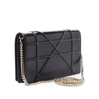 Christian Dior Patent Diorama Wallet on Chain Pouch Black 2 of 9