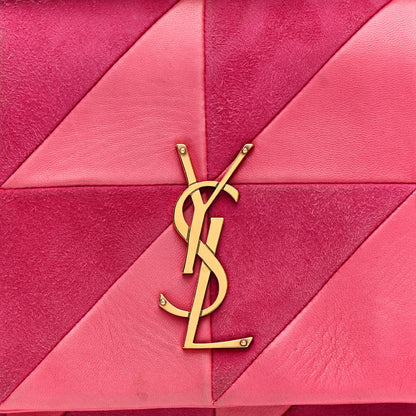 Saint Laurent Lambskin Suede Patchwork Monogram Medium Jamie Fuchsia 9 of 17