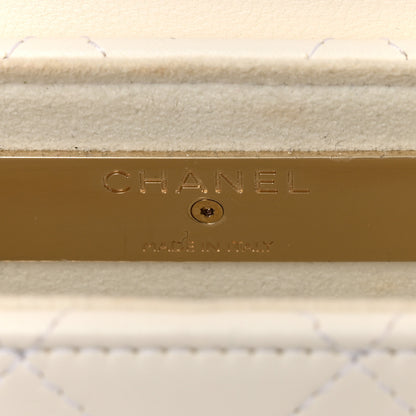 Chanel Calfskin Diamond Stitched Chain Around Flap Phone Holder White 6 of 11
