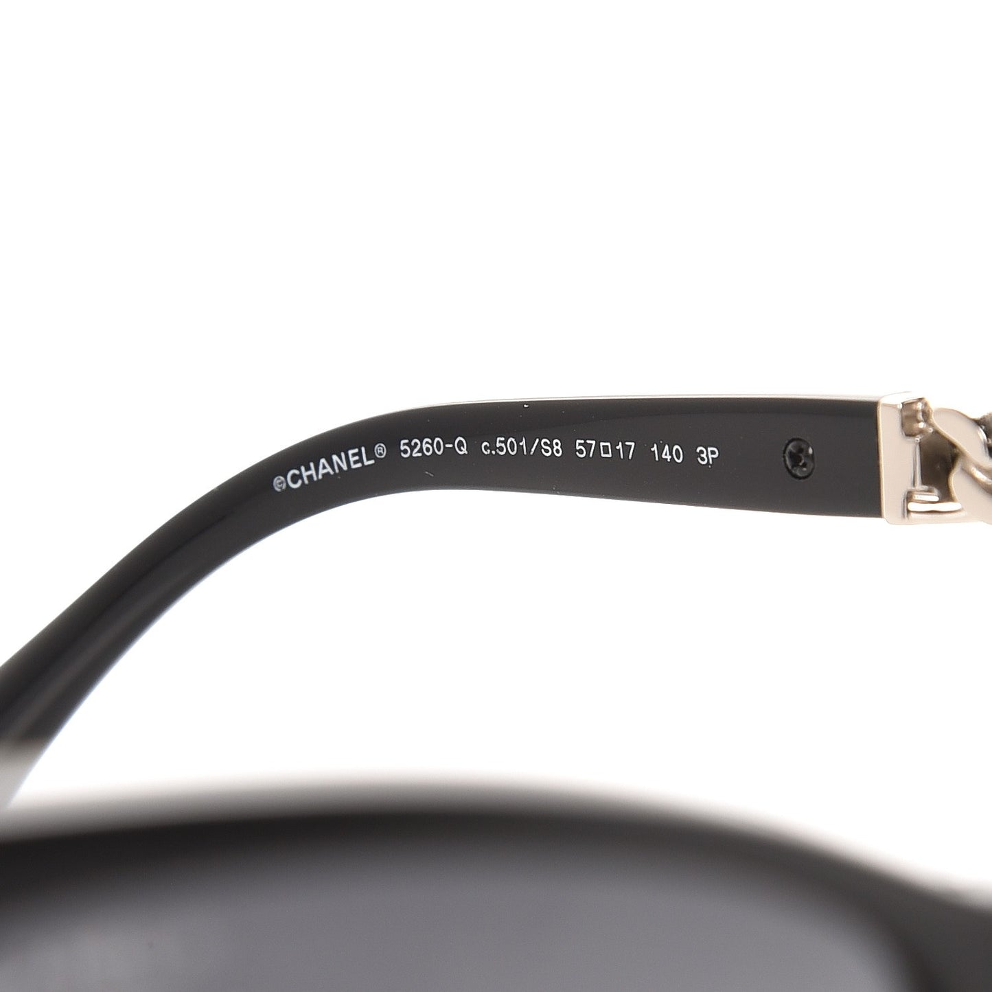 Cat Eye Chain Polarized Sunglasses 5260-Q Black