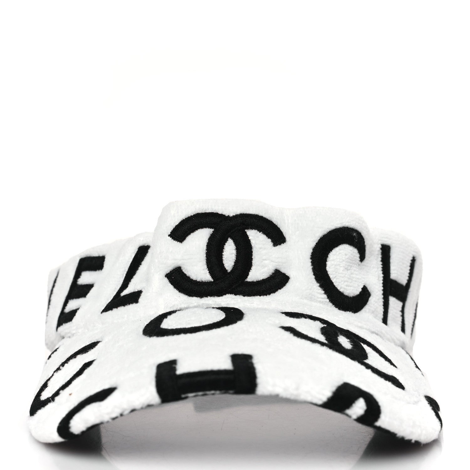Chanel Terry Cotton Logo CC Visor Ecru White 3 of 16