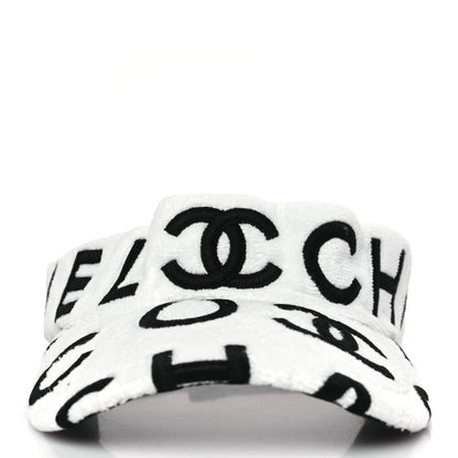 Chanel Terry Cotton Logo CC Visor Ecru White 3 of 16