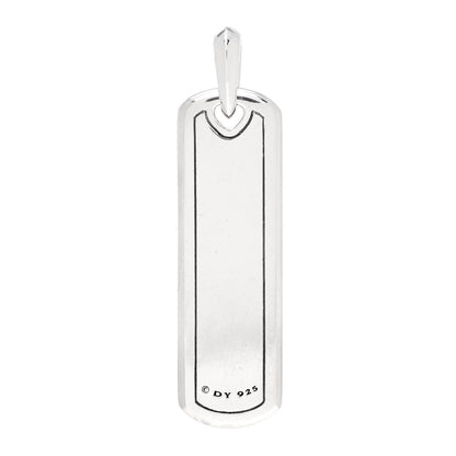 David Yurman Sterling Silver Black Diamond Mens Graphic Cable Ingot Tag Pendant 3 of 4
