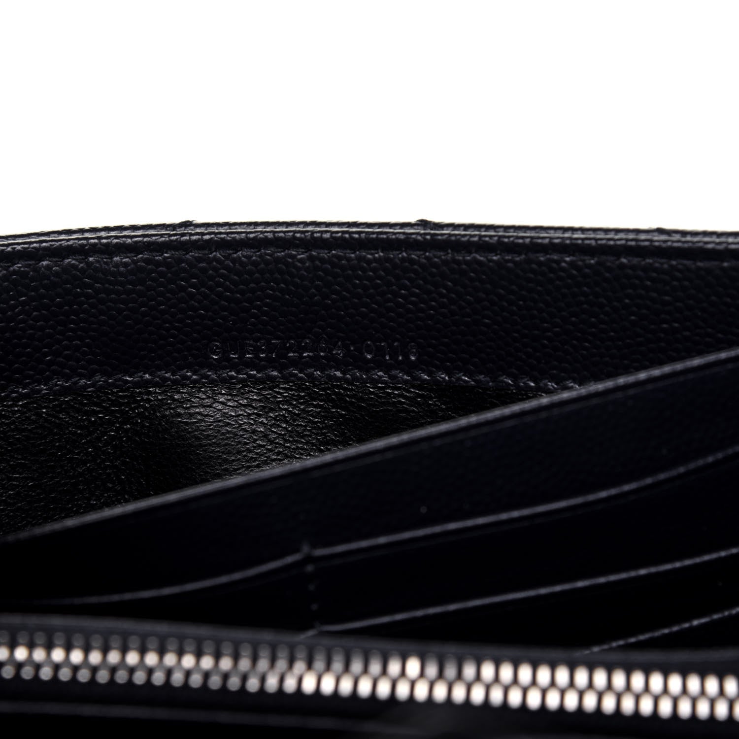 Saint Laurent Grain De Poudre Matelasse Chevron Monogram Flap Wallet Deep Marine 9 of 11