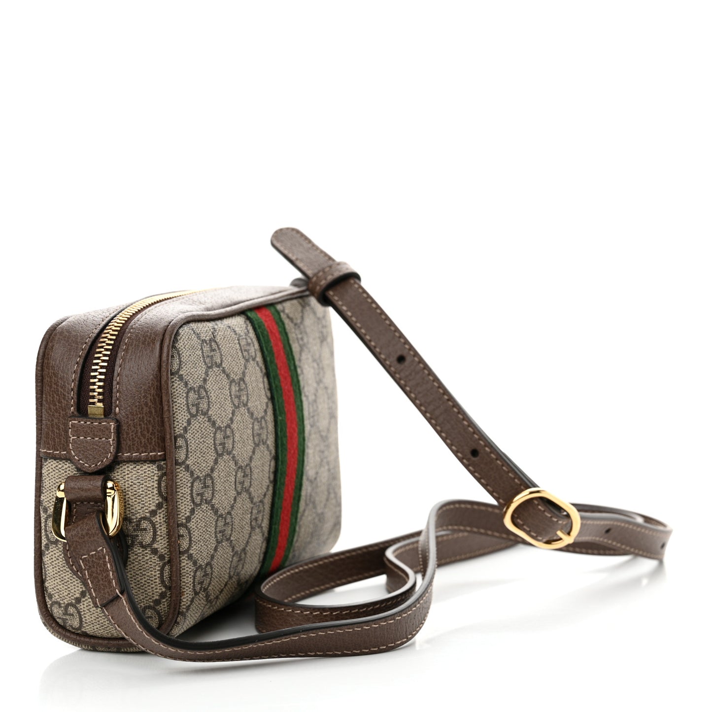GG Supreme Monogram Web Mini Ophidia Shoulder Bag Brown