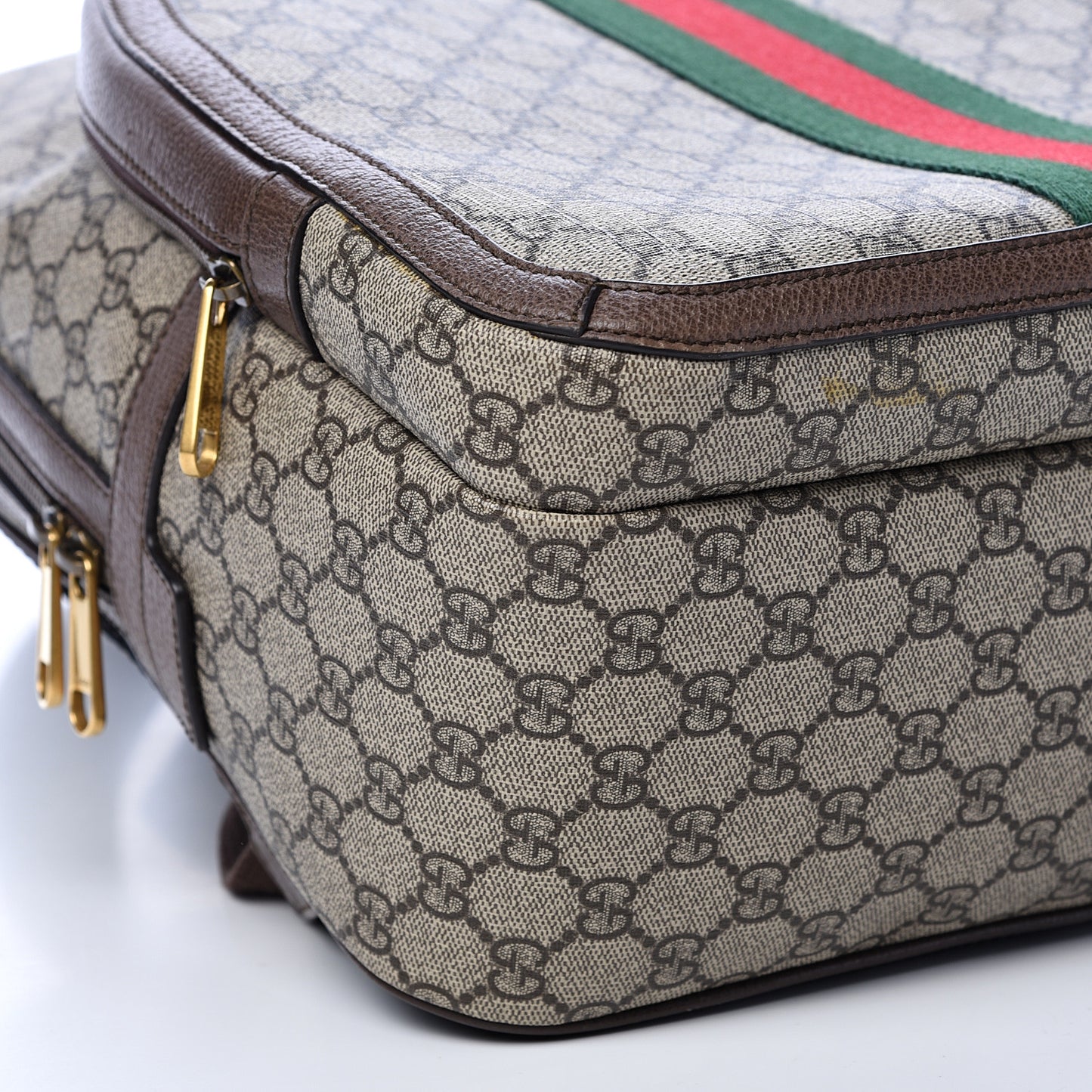 GG Supreme Monogram Medium Ophidia Day Backpack Brown