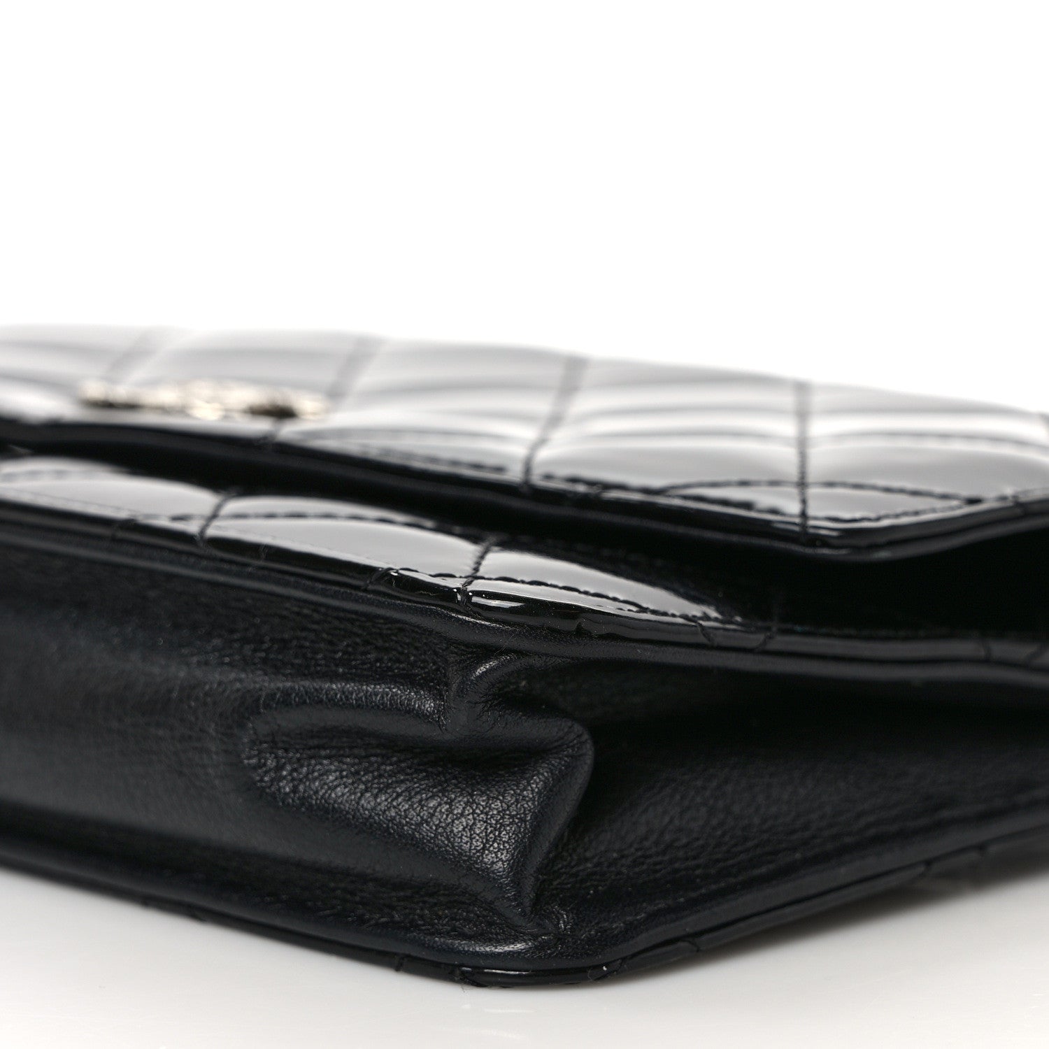 Chanel Patent Quilted Brilliant Wallet On Chain WOC Black 9 of 10