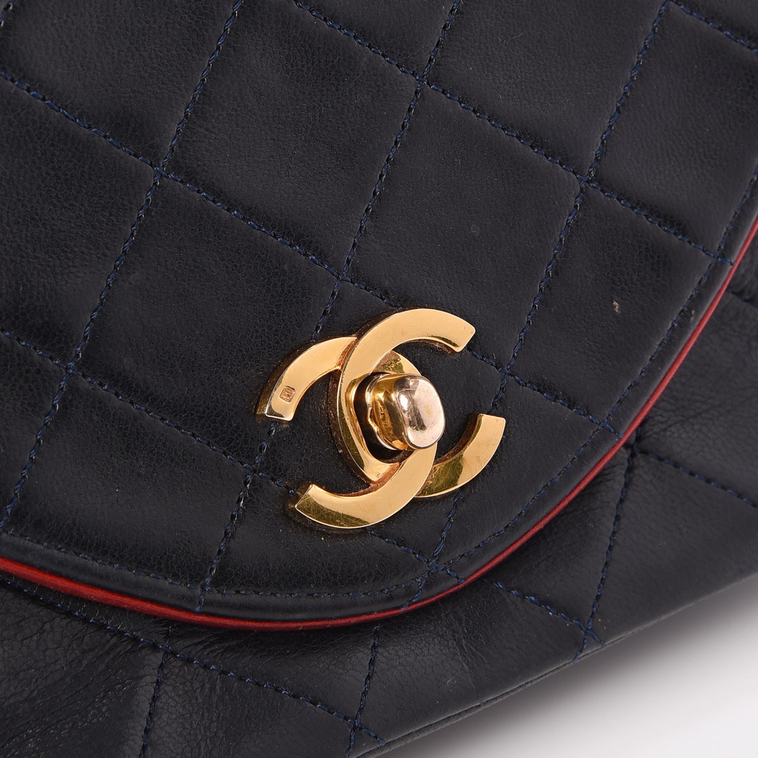 Chanel Lambskin Quilted Small Single Flap Navy Blue 14 of 14