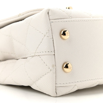 Chanel Caviar Quilted Extra Mini Coco Handle Flap White 10 of 11