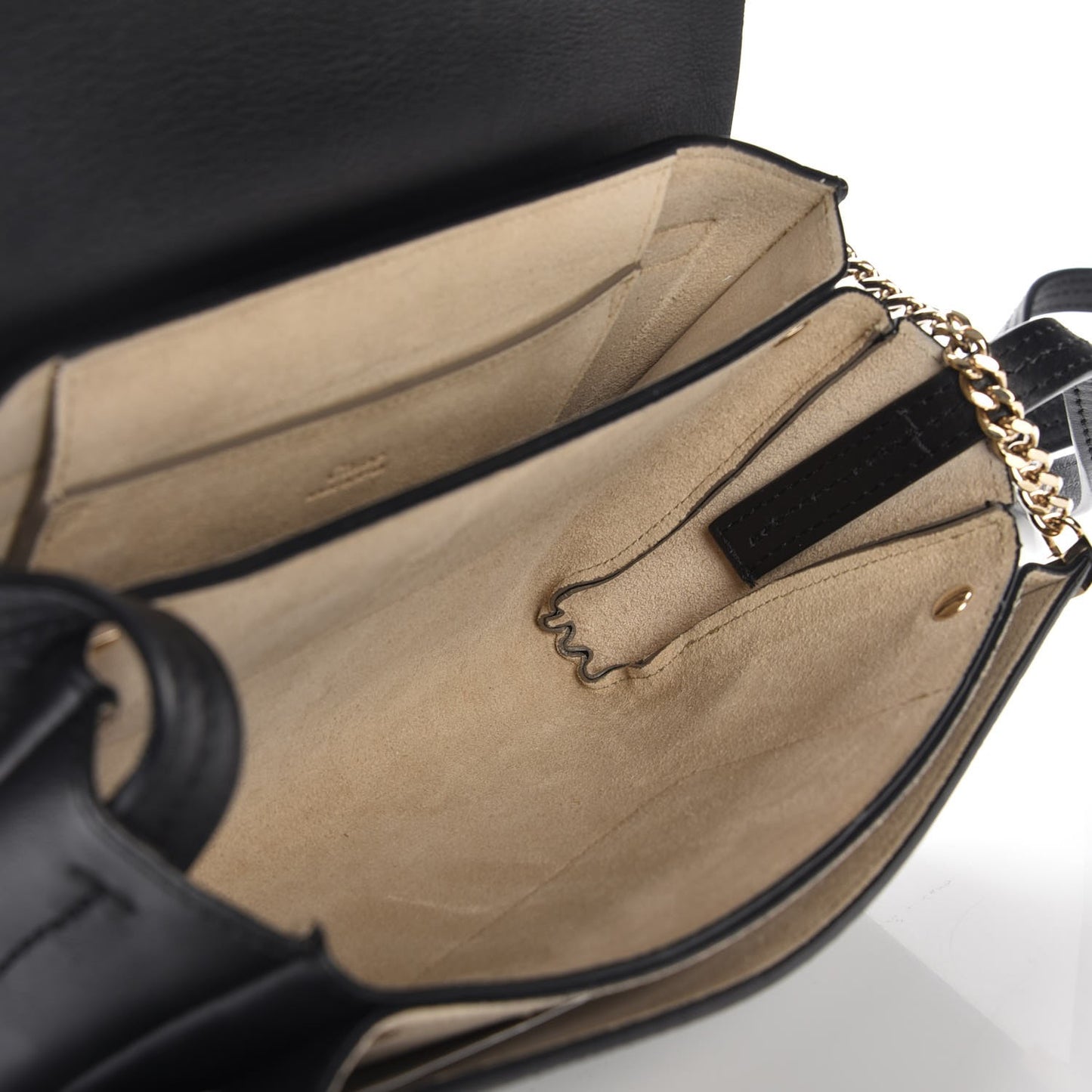 Suede Calfskin Small Faye Shoulder Bag Black