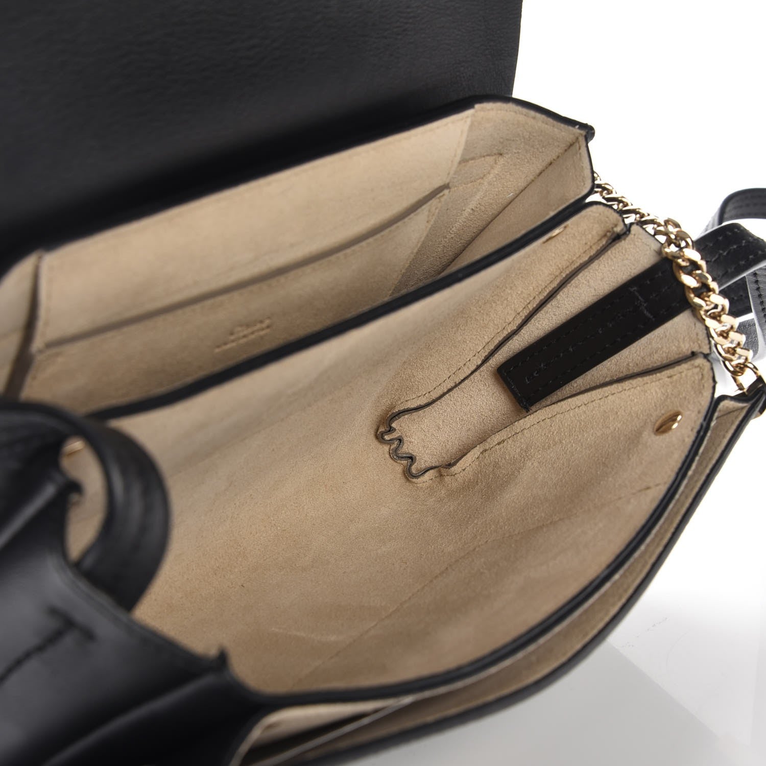 Chloe Suede Calfskin Small Faye Shoulder Bag Black 5 of 7