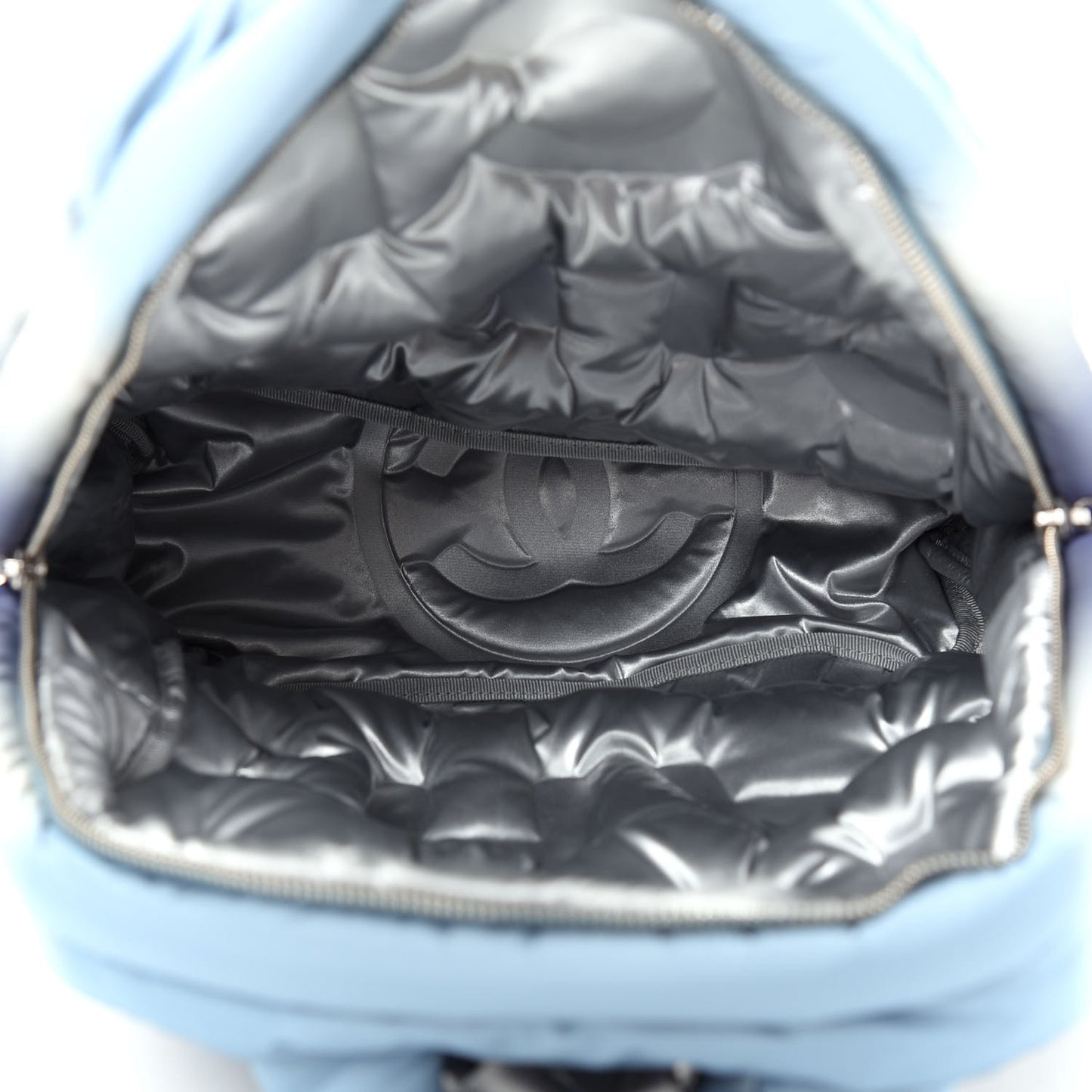 Nylon Embossed Small Doudoune Backpack Black Blue White
