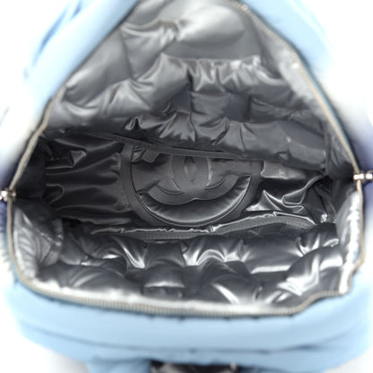 Chanel Nylon Embossed Small Doudoune Backpack Black Blue White 4 of 8