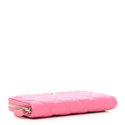 Chanel Caviar Quilted Medium Zip Around Wallet Pink 4 of 9