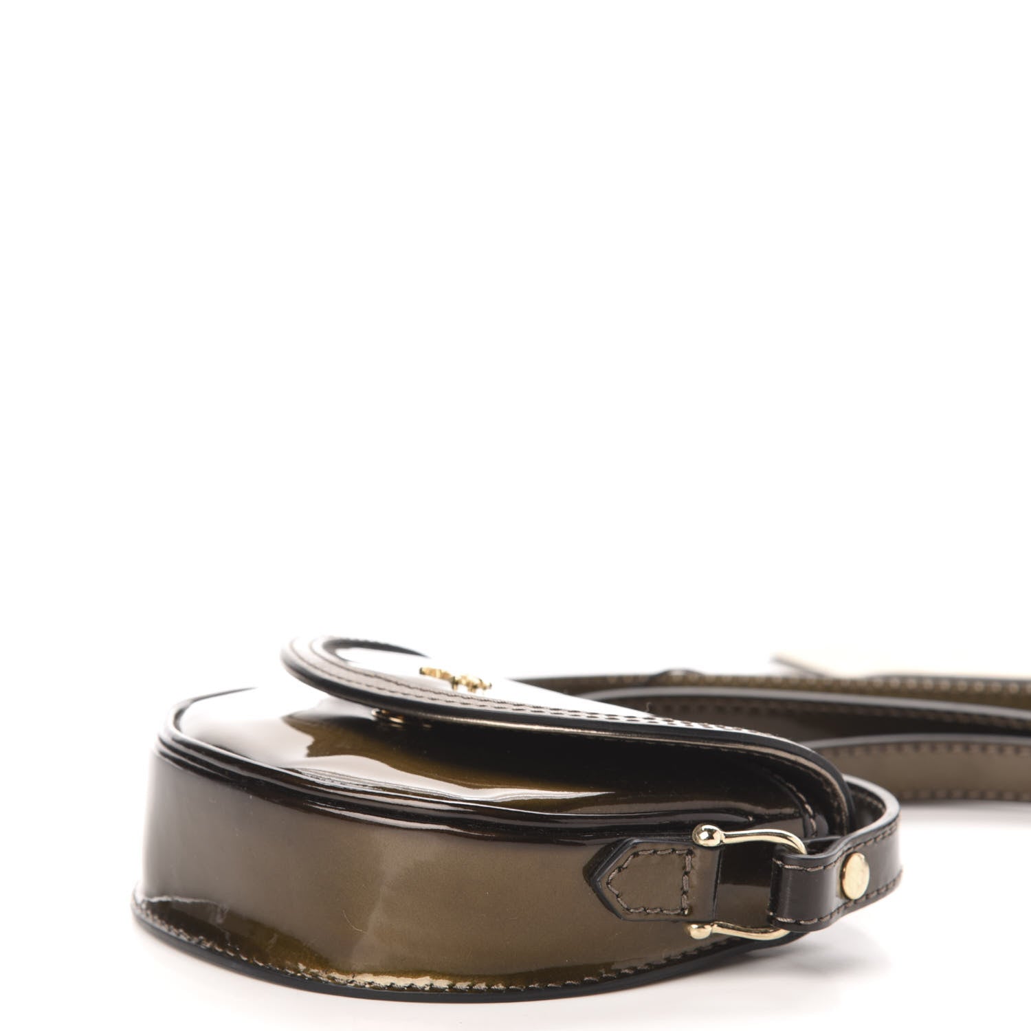 Burberry Patent Calfskin Georgie Mini Crossbody Bag Dark Nickel 9 of 12