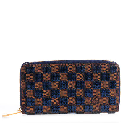 Louis Vuitton Damier Paillettes Zippy Wallet Blue 1 of 9