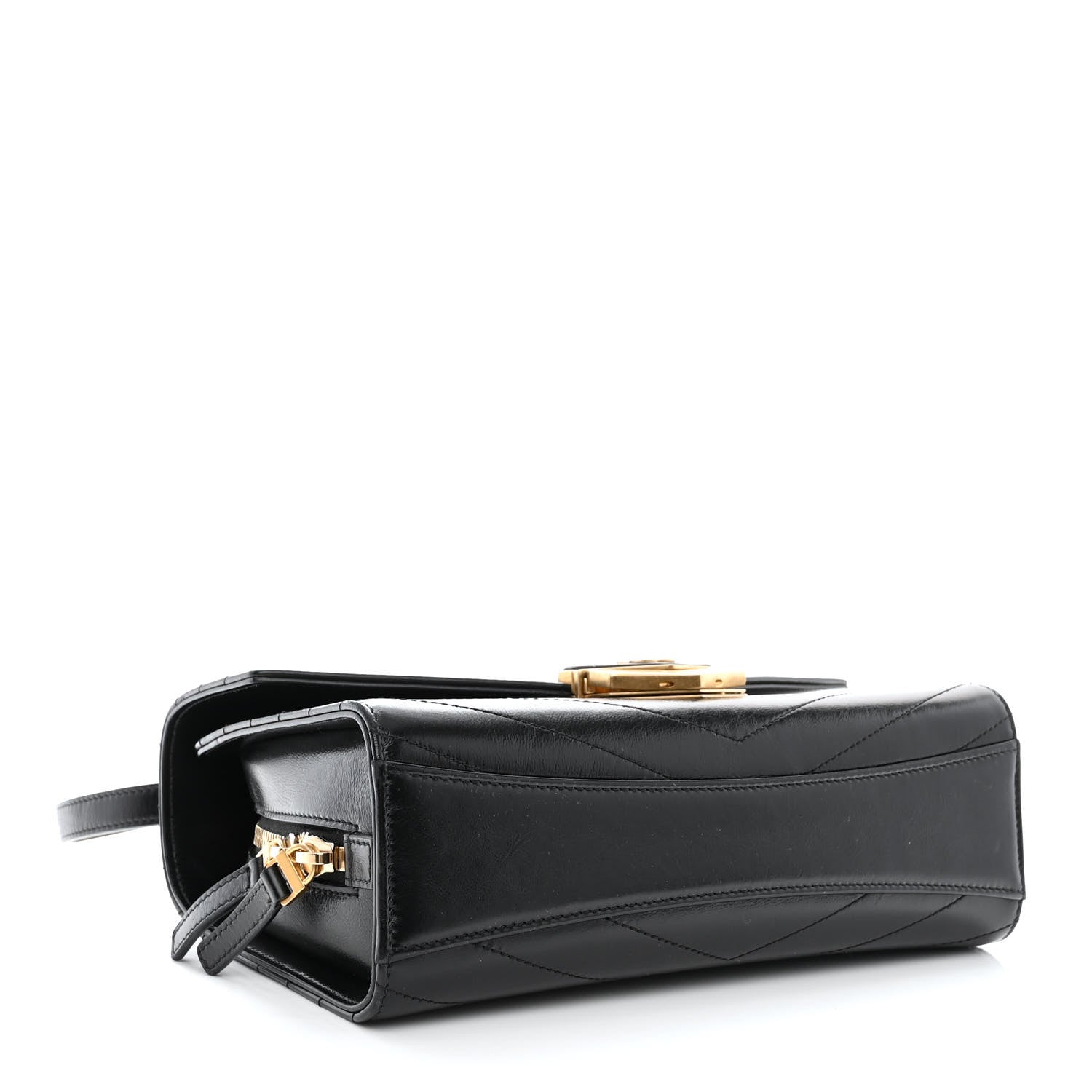 Chanel Calfskin Chevron Quilted Medal Flap Black 4 of 10