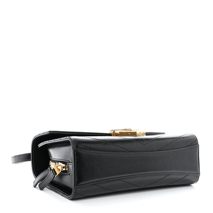 Chanel Calfskin Chevron Quilted Medal Flap Black 4 of 10