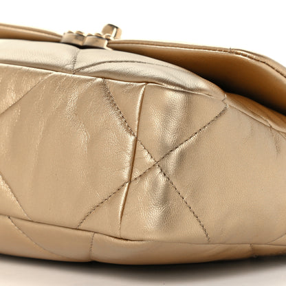 Chanel Metallic Lambskin Quilted Medium Chanel 19 Flap Gold 10 of 11