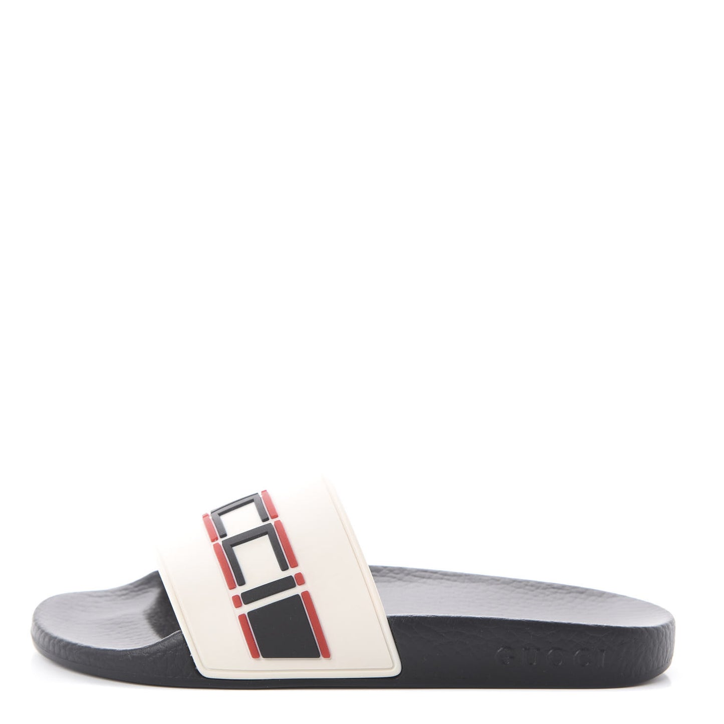 Rubber Stripe Womens Pool Slide Sandals 36 Ecru Poppy Black