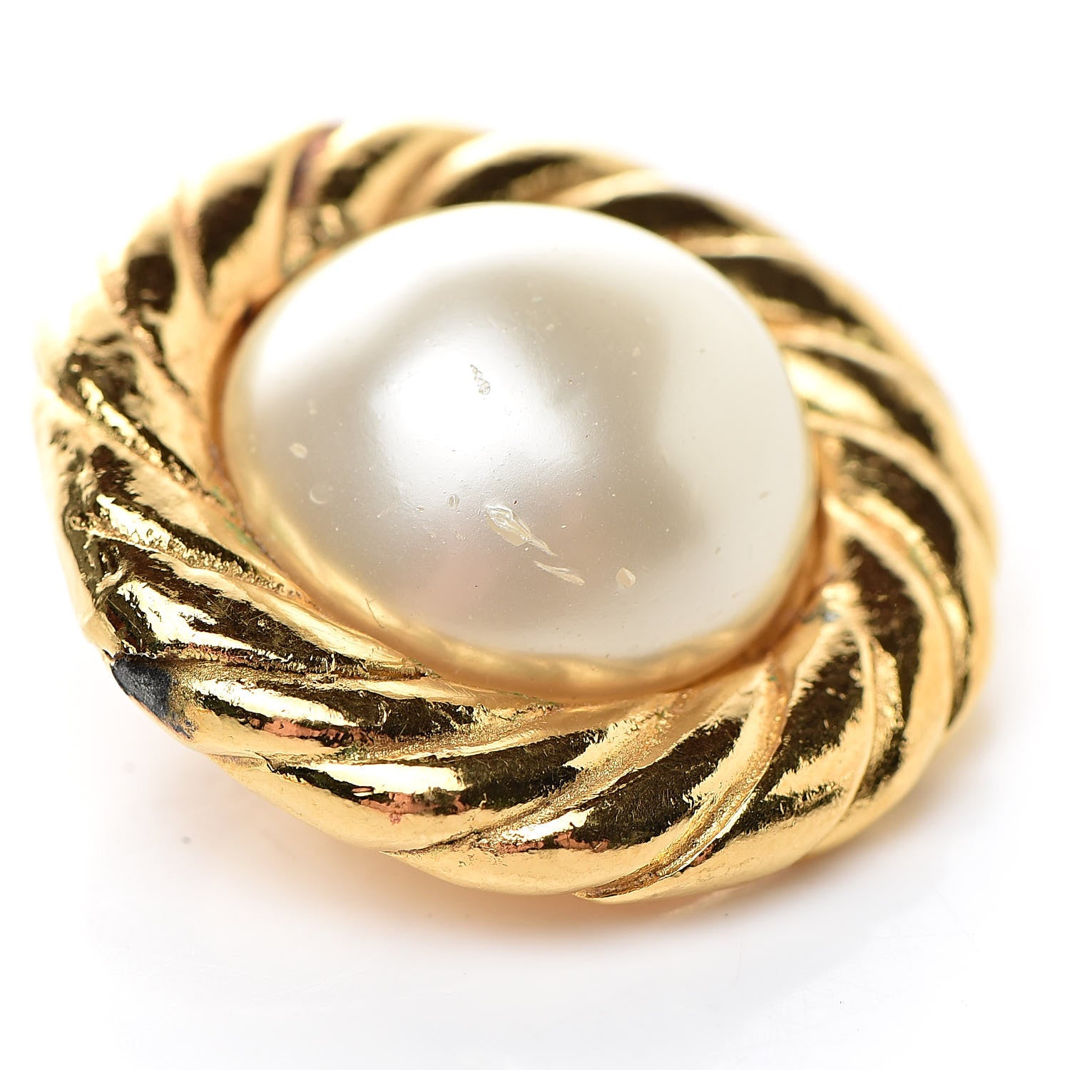 Chanel Pearl Clip On Earrings Gold 5 of 6