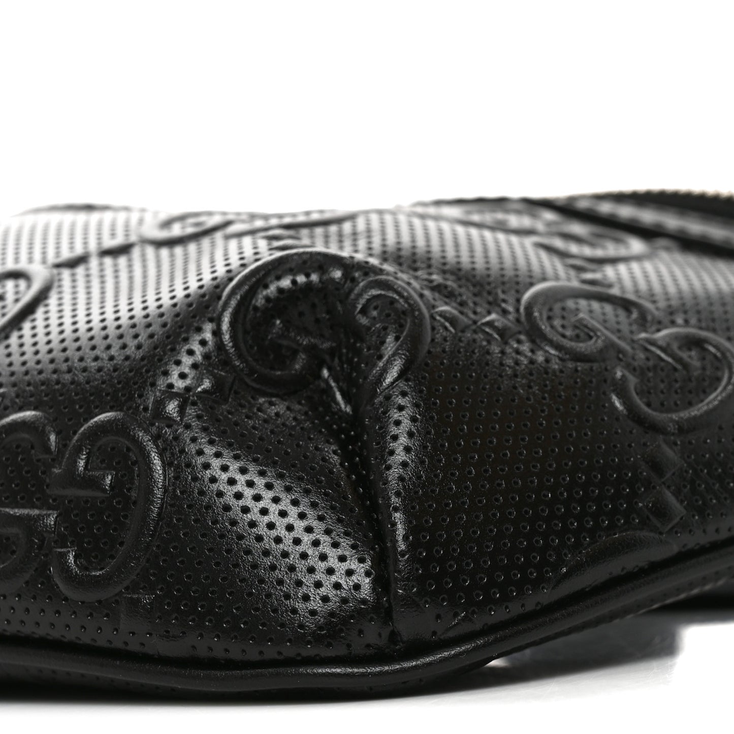 Calfskin GG Tennis Embossed Belt Bag Black