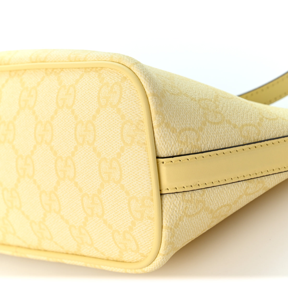 Gucci GG Supreme Monogram Emblem Small Shoulder Bag Yellow 9 of 9