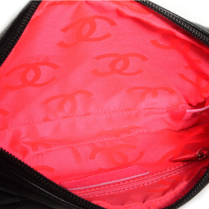 Chanel Calfskin Quilted Cambon Pochette Black White 5 of 7