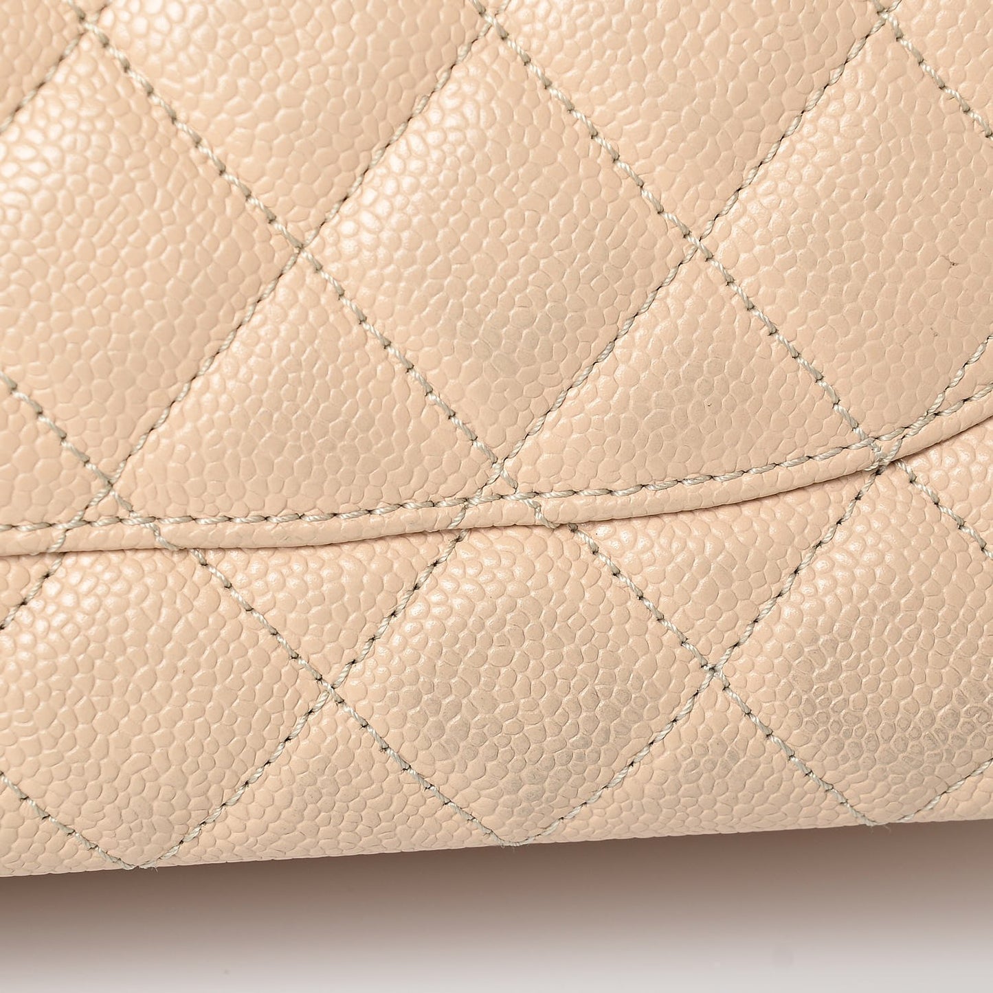 Caviar Quilted Grand Shopping Tote GST Beige Clair