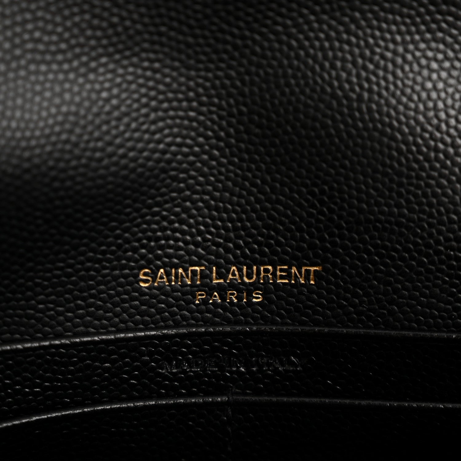 Saint Laurent Grain De Poudre Matelasse Chevron Monogram Envelope Chain Wallet Black 6 of 13