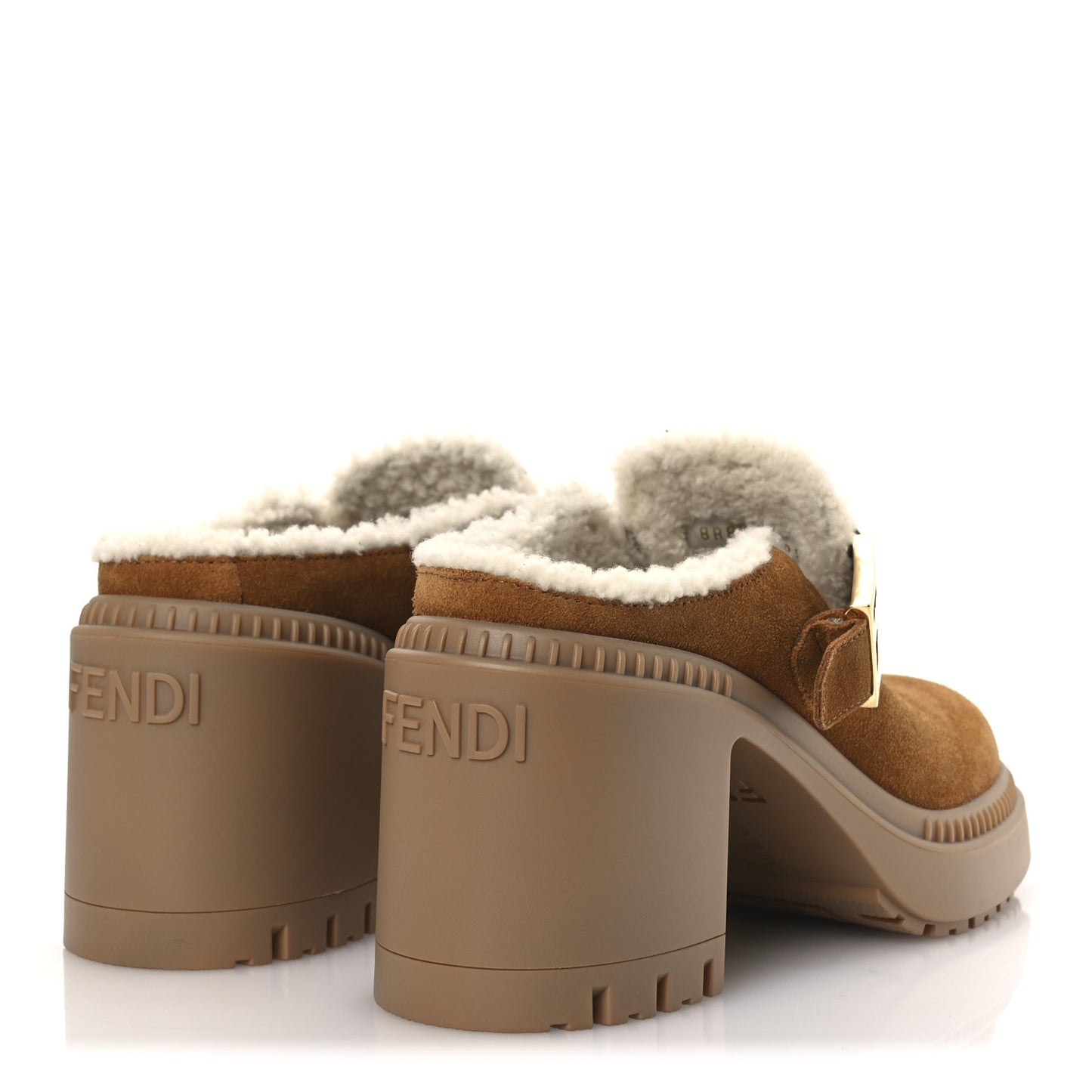 Suede Shearling Clogs 39.5 Caramel Latte